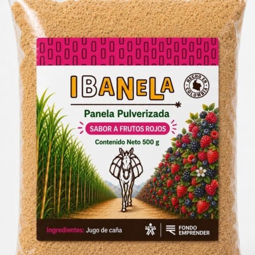 Panela Ibanela Pulverizada sabor a Frutos Rojos de 500 g