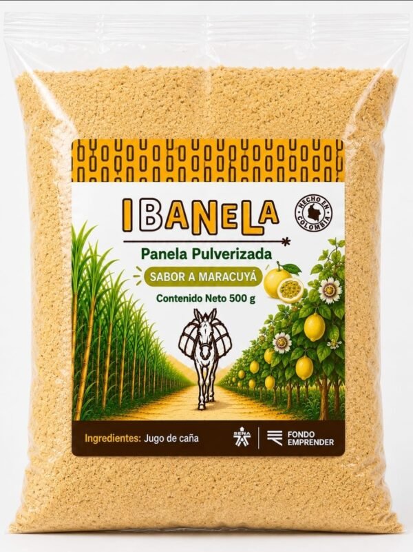 Panela Ibanela pulverizada sabor a Maracuyá