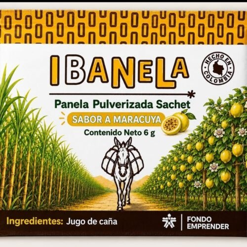 Panela Pulverizada en sachet sabor a Maracuya