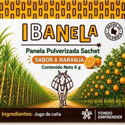 Panela Pulverizada en sachet sabor a Naranja