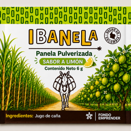 Panela Pulverizada en sachet sabor a limon