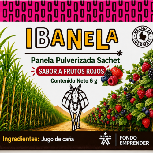 Panela Pulverizada en sachet sabor a Frutos Rojos